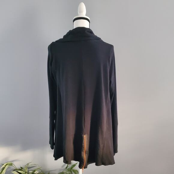 Terez Women's Black Zip-Up Drape Jacket M - Picture 2 of 14